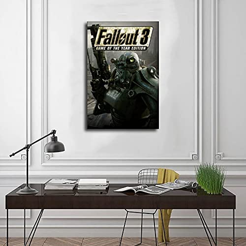 Fallout 3 carteles de portada de juego 1 póster de lona para dormitorio, decoración deportiva, paisaje, oficina, habitación, regalo, estilo Unframe-style116 × 24 pulgadas (40 × 60 cm)