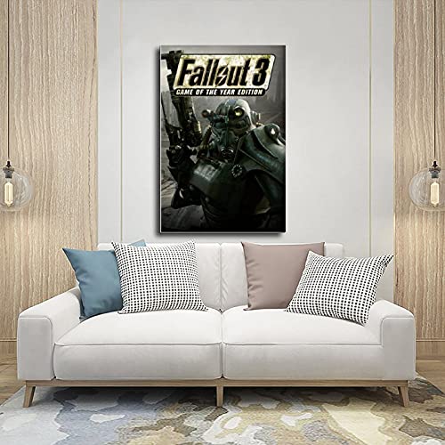 Fallout 3 carteles de portada de juego 1 póster de lona para dormitorio, decoración deportiva, paisaje, oficina, habitación, regalo, estilo Unframe-style116 × 24 pulgadas (40 × 60 cm)