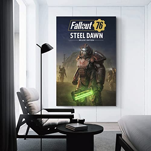 Fallout 76 Steel Dawn Deluxe Bethesda - Póster de juego para decoración de dormitorio familiar moderna para dormitorio y sala de estar, 30 x 45 cm