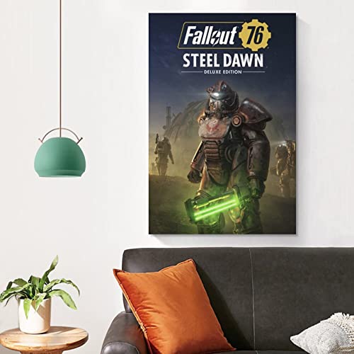 Fallout 76 Steel Dawn Deluxe Bethesda - Póster de juego para decoración de dormitorio familiar moderna para dormitorio y sala de estar, 30 x 45 cm