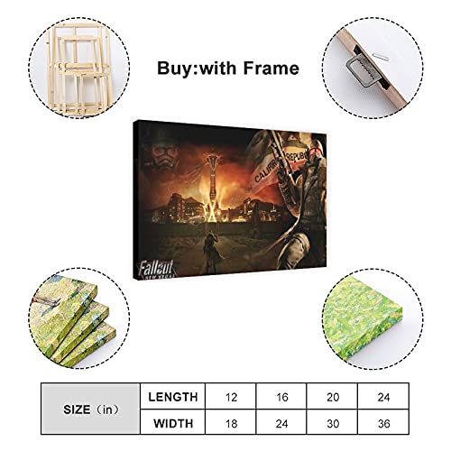 Fallout New Vegas Juego Cover Posters 2 Canvas Poster Art Decor Cuadro Cuadro Cuadro Cuadro para Sala Dormitorio Decoración Marco Estilo 40 × 60 cm