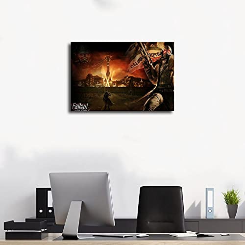 Fallout New Vegas Juego Cover Posters 2 Canvas Poster Art Decor Cuadro Cuadro Cuadro Cuadro para Sala Dormitorio Decoración Marco Estilo 40 × 60 cm
