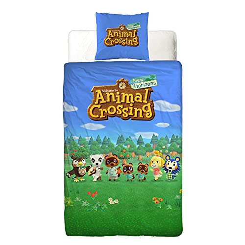 Familando Juego de cama infantil de 135 x 200 cm y almohada de 80 x 80 cm, 100% linón de algodón