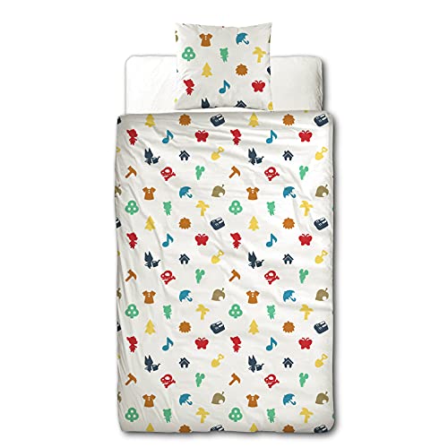 Familando Juego de cama infantil de 135 x 200 cm y almohada de 80 x 80 cm, 100% linón de algodón