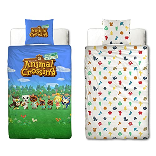 Familando Juego de cama infantil de 135 x 200 cm y almohada de 80 x 80 cm, 100% linón de algodón