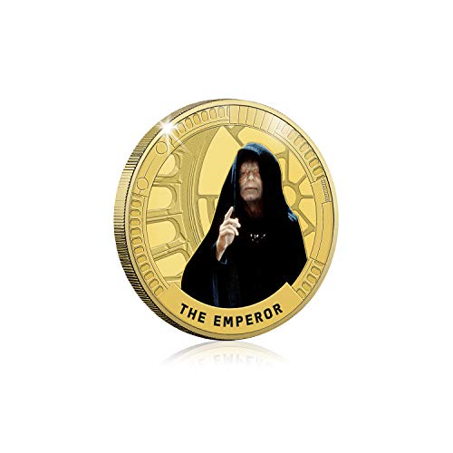 FANTASY CLUB Star Wars Trilogía Original Episodios IV - Vi - The Emperor - Moneda / Medalla Conmemorativa acuñada con baño en Oro 24 Quilates y Coloreada a 4 Colores - 44mm
