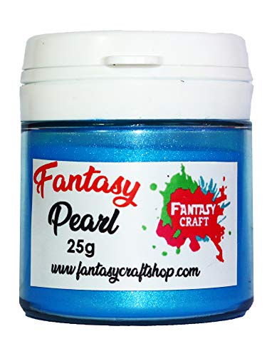 Fantasy Craft 25 Gr Light Blue Pearl, Pigmento de Mica Alta Intensidad de Brillo y Perfecta Orientacion Para Manualidades, Azul claro,