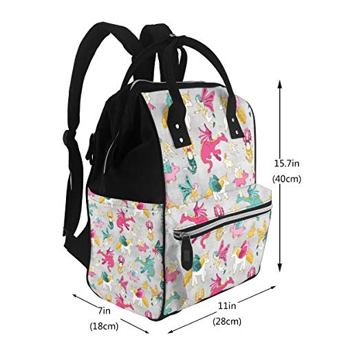 Fantasy Creature Mix Pink Multi-Function Travel Backpack Nappy Bag,Fashion Mummy Bag