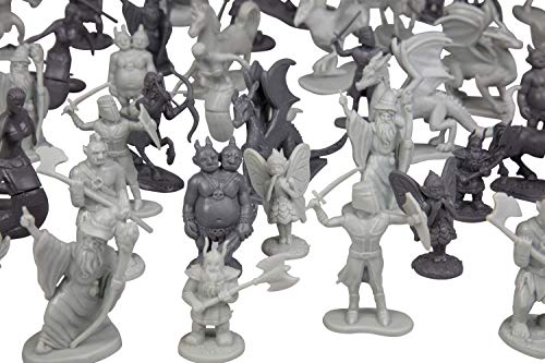 Fantasy Creatures Action Figure Playset - 90pc Monster Battle Novelty Toy Collection (Includes Dragons, Wizards, Orcs, and more) - Perfect for D & D Gaming