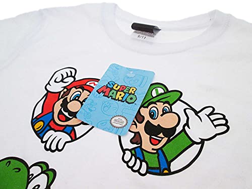 Fashion UK Camiseta oficial de Mario y Luigi. 100% algodón. Color blanco con logotipo. Producto bajo licencia. Tallas de niño y niño. blanco 3-4 Años
