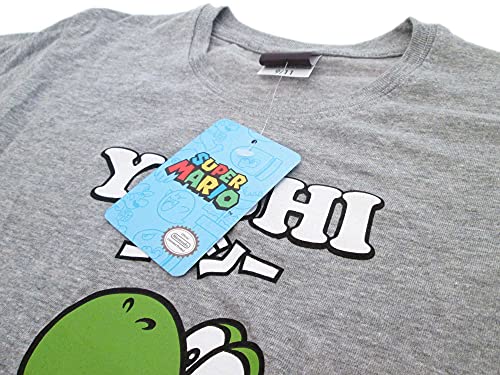 Fashion UK Camiseta oficial de Yoshi, 100 % algodón, color gris, producto bajo licencia, tallas de niño y niño. gris 3 años