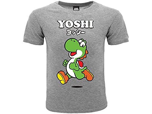 Fashion UK Camiseta oficial de Yoshi, 100 % algodón, color gris, producto bajo licencia, tallas de niño y niño. gris 3 años