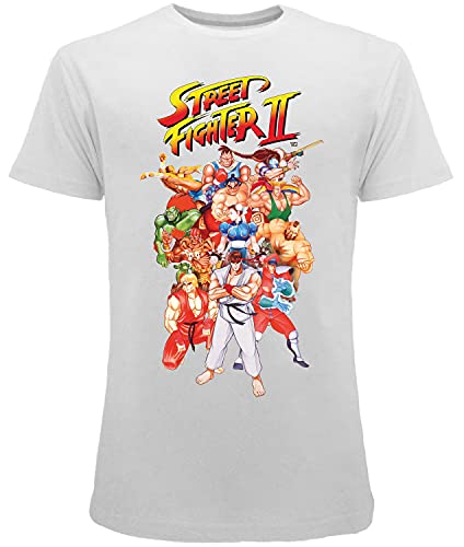 Fashion UK Camiseta Street Fighter 2 Original Blanca Oficial Ken Ryu Guyle Honda Vega Hakuma Camiseta Adulto blanco M
