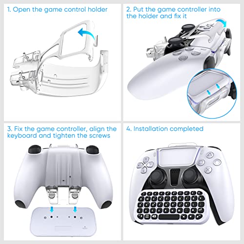 FASTSNAIL Teclado inalámbrico compatible con PS5, mini teclado de gamepad digital, teclado QWERTZ, accesorio compatible con PlayStation5