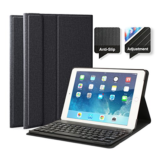 feelkaeu iPad 2018 iPad 2017 iPad Air 1(2013) iPad Air 2(2014) iPad Pro 9.7"(2016) Funda con Teclado Bluetooth, iPad Funda Protectora con Teclado Inalambrico QWERTY Español Negro