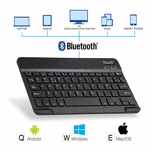 feelkaeu iPad 2018 iPad 2017 iPad Air 1(2013) iPad Air 2(2014) iPad Pro 9.7"(2016) Funda con Teclado Bluetooth, iPad Funda Protectora con Teclado Inalambrico QWERTY Español Negro