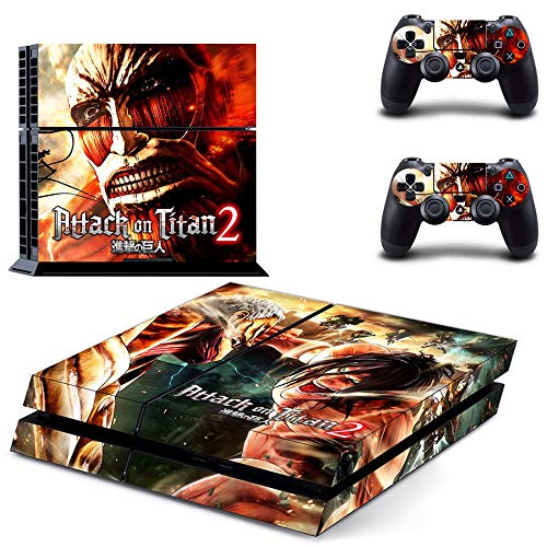 FENGLING Anime Attack On Titan 2 Ps4 Pegatina de Piel para Consola Playstation 4 y 2 Controladores de Piel Ps4 Pegatina Accesorio de Vinilo