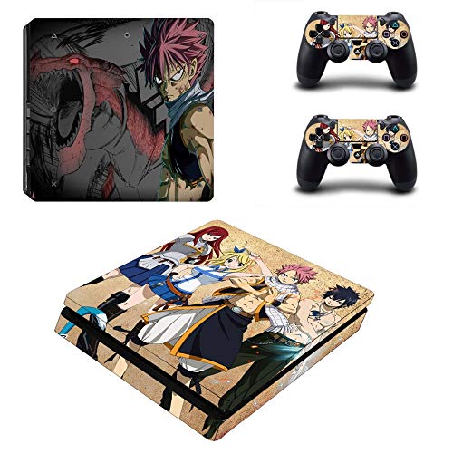 FENGLING Anime Fairy Tail Ps4 Pegatina de Piel Delgada para Consola Playstation 4 y 2 Controladores de Piel Ps4 Pegatina de Piel Delgada de Vinilo