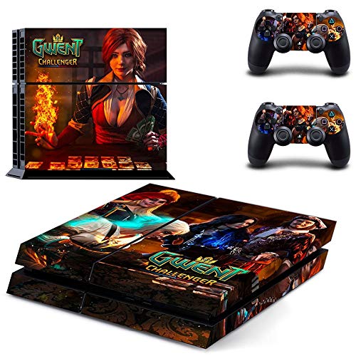 FENGLING Juego Gwent Challenger Ps4 Skin Sticker Decal para Playstation 4 Console y 2 Controller Skin Ps4 Sticker Accesorio de Vinilo