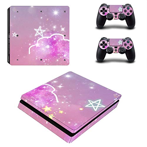 FENGLING PS4 Slim Skin Sticker Decal Vinilo para Consola y Controladores PS4 Slim Skin Sticker