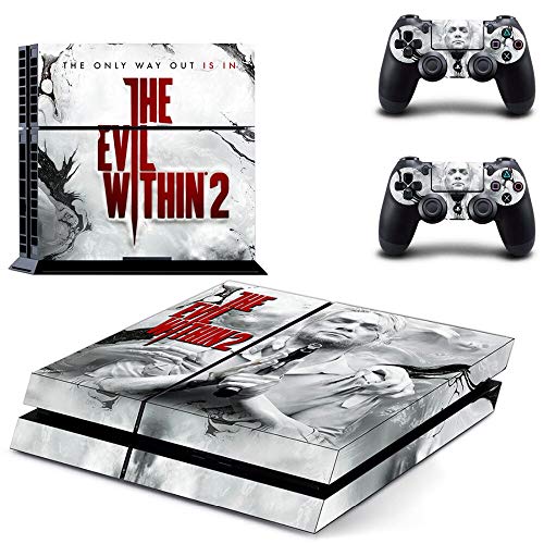 FENGLING The Evil Within 2 Ps4 Skin Sticker Decal para Playstation 4 Console y 2 Controller Skin Ps4 Sticker Accesorio de Vinilo