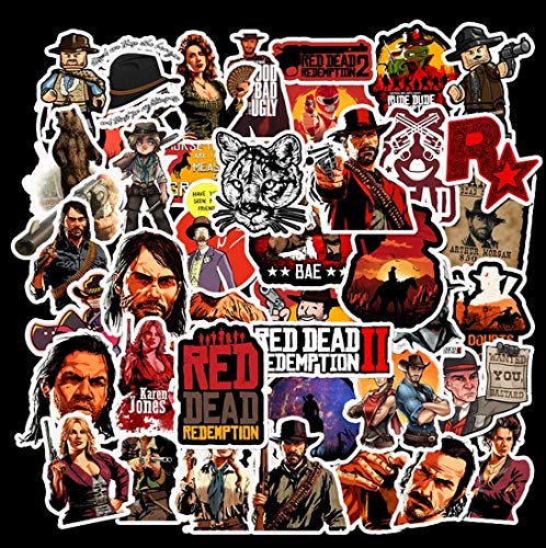 FENGLING Top Game Red Dead Redemption Stickers para Notebook Pc Skateboard Bicicleta Motocicleta Impermeable Juguetes Sticker 50Pcs