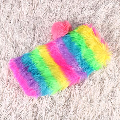 FENICAL Bolsa de bolígrafo de Felpa Caja de lápices de Arco Iris Bolsas de cosméticos portátiles Bolsa de papelería Monedero para Estudiantes (Arco Iris)