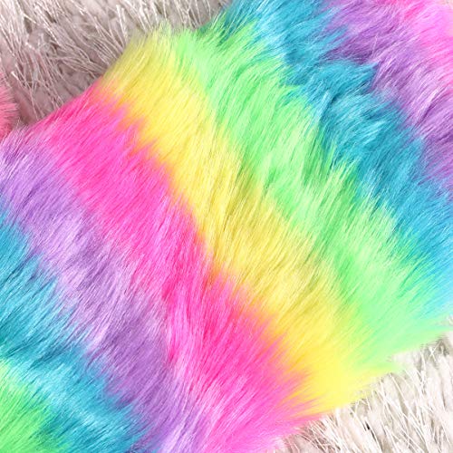 FENICAL Bolsa de bolígrafo de Felpa Caja de lápices de Arco Iris Bolsas de cosméticos portátiles Bolsa de papelería Monedero para Estudiantes (Arco Iris)