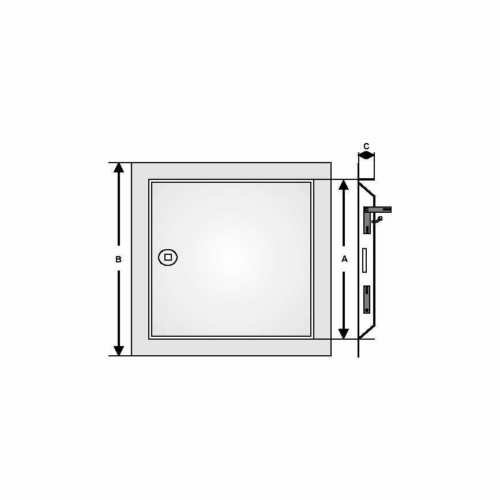 FF Systems España | Trampillas metalicas |Puerta de inspeccion todos los tamaños | Placa metálica para pared | Puerta de contadores | Compuerta de revision con cerradura cuadradillo blanco 50 x 30 cm