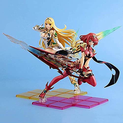 Figura de anime Anime Figure Acción Personaje Modelo-Xenoblade Cronicles 2 Pyra, Mythra 21 / 27cm, Recuerdo de la colección Puppet Home Estatua de coche Decoración hecha a mano Regalo for niños adoles