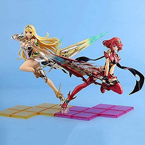 Figura de anime Anime Figure Acción Personaje Modelo-Xenoblade Cronicles 2 Pyra, Mythra 21 / 27cm, Recuerdo de la colección Puppet Home Estatua de coche Decoración hecha a mano Regalo for niños adoles