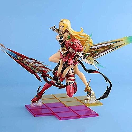 Figura de anime Anime Figure Acción Personaje Modelo-Xenoblade Cronicles 2 Pyra, Mythra 21 / 27cm, Recuerdo de la colección Puppet Home Estatua de coche Decoración hecha a mano Regalo for niños adoles