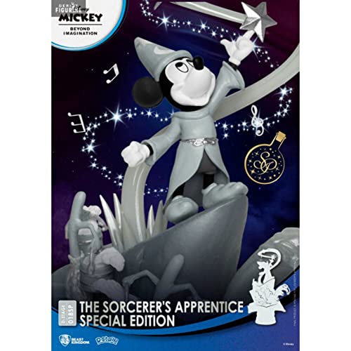 Figura Mickey Mouse - Beast Kingdom Figura de Aprendiz de Brujo DS-018SP edición Especial D-Stage Statue, Multicolor