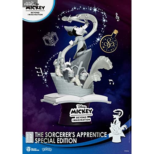 Figura Mickey Mouse - Beast Kingdom Figura de Aprendiz de Brujo DS-018SP edición Especial D-Stage Statue, Multicolor