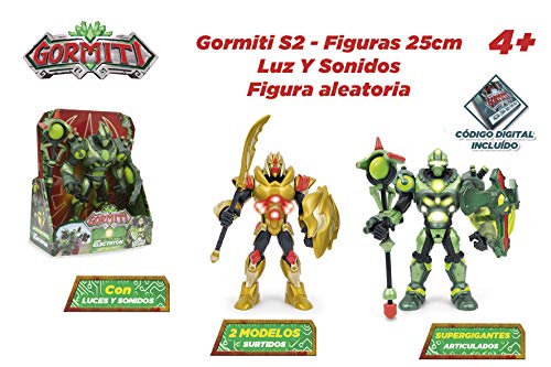 Figuras de acción Famosa-Gormiti Serie2 Figura con luz y sonido, de 25 cm, modelo aleatorio, venta por separado 1 unidad, color surtido, (GRE04000)