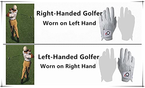 Finger Ten - Guante de golf para la mano izquierda, para hombre, buen agarre en mojado, cómodo, 6 unidades, color gris, tamaño X/Large- Pack of 6
