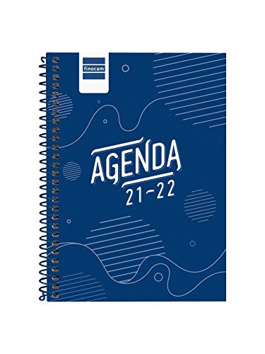 Finocam Agenda 2021 2022 Semana vista apaisada Septiembre 2021, Junio 2022 10 meses y Julio/Agosto resumidos 8º, 120x162 Cool Azul Español