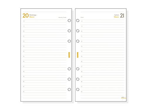 Finocam - Recambio Anual 2022 1 Día Página, de Enero 2022 a Diciembre 2022 (12 meses) 609 - 94x171 mm Classic Español