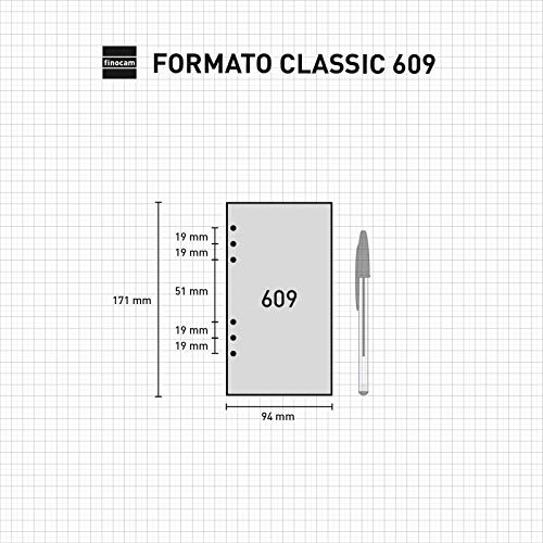 Finocam - Recambio Anual 2022 1 Día Página, de Enero 2022 a Diciembre 2022 (12 meses) 609 - 94x171 mm Classic Español