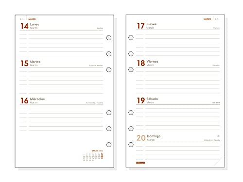 Finocam - Recambio Anual 2022 Semana Vista Apaisada, de Enero 2022 a Diciembre 2022 (12 meses) 500 - 117x181 mm Open Español