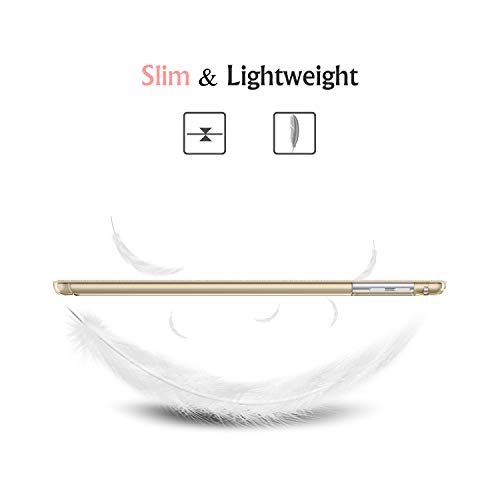 Fintie Funda para iPad Air (2013)/iPad Air 2 (2014) - Trasera Transparente Mate Carcasa Ligera con Función de Soporte y Auto-Reposo/Activación, Oro Champán