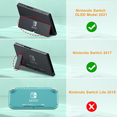 Fintie Funda Portátil Compatible con Nintendo Switch/Switch OLED (2021) - [Antichoque] Estuche de Tela para Viaje con 10 Ranuras y Bolsillo Interno para Joy-con, Azul Verde