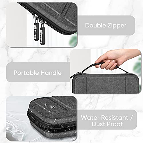 Fintie Funda Portátil Compatible con Nintendo Switch/Switch OLED (2021) - [Antichoque] Estuche Dura para Viaje con 10 Ranuras y Bolsillo Interno para Joy-con, Gris