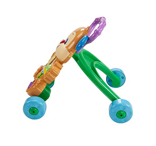 Fisher-Price Ríe y aprende Andador Perrito Primeros Pasos, juguete con actividades, luces y sonidos, regalo para bebés +6 meses (Mattel HBW52), Embalaje sostenible