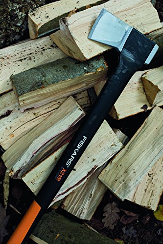 Fiskars Hacha, 1,63 kg, Estuche incluido, Longitud: 71 cm, Negro/Naranja, X21–L, 1015642