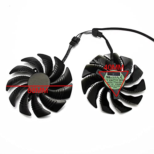 Fit for T129215SU 88Mm GPU Ventilador de Tarjeta gráfica más Fresco para REDEON AORUS RX580 / 570 GIGABYTE GV-RX570AORUS GV-RX580AORUS Tarjetas como reemplazo(Color:A)