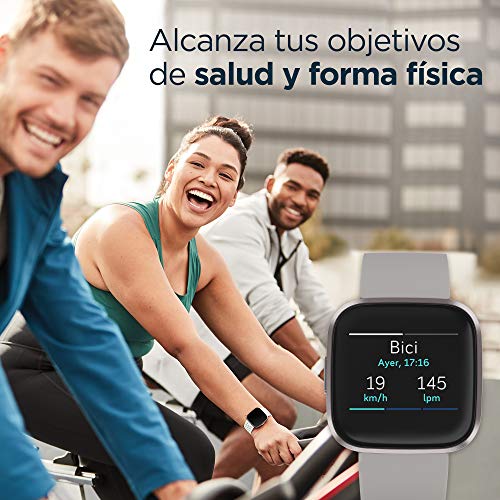 Fitbit Versa 2, Smartwatch con control por voz, puntuación del sueño y música, batería de +4 días