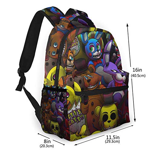 Five Nights At Freddy'S Backpack Mochila para Estudiantes Mochila Escolar Senderismo Bolsa de Viaje Mochila para Adolescentes Niños Niñas