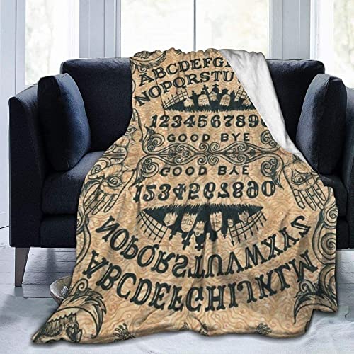 Fleece Throw Blanket Vintage Witch Ouija Board Calaveras Crossbones Franela Ligero Manta Suave Linda para sofá Silla Cama Oficina 100X130cm