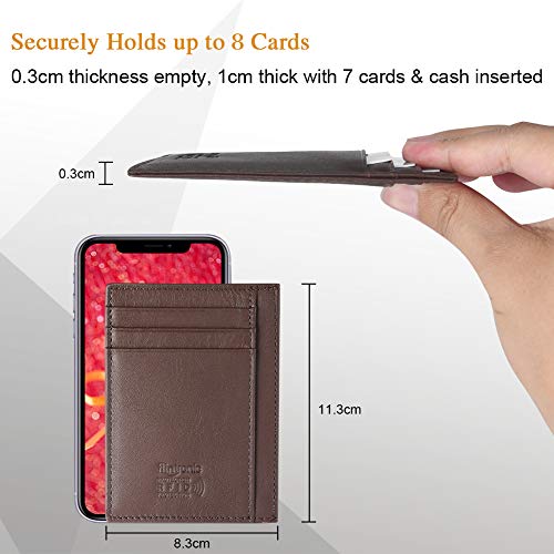 flintronic ® Tarjetas de Crédito Slim Moda RFID Bloqueo Monedero de Cuero, Mini Billetera para Cartera ID,Tarjetero Crédito Licencia de Conducir Cartera Hombre